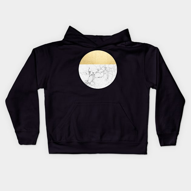 Marble and Gold 02 Kids Hoodie by Vin Zzep